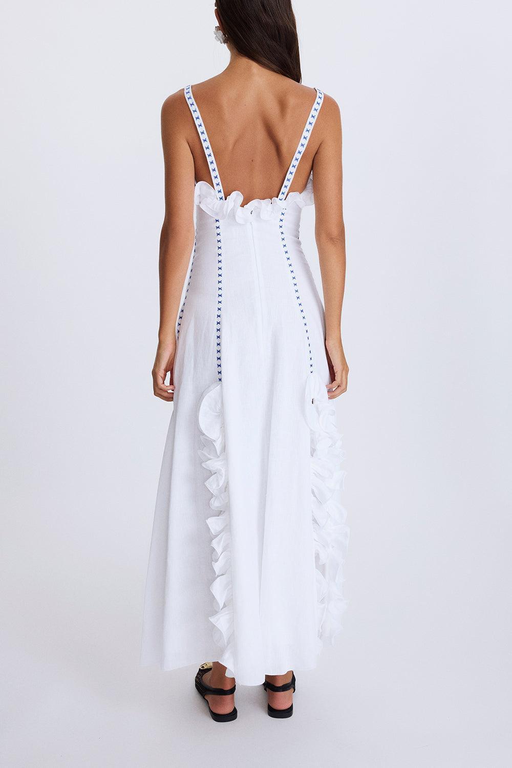 Brianna Dress-WHT/BLUE-XS-CLOTHINGDRESSCASUAL-GUL HURGEL
