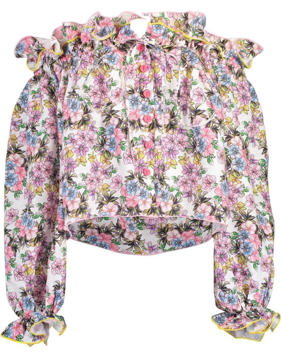 GUL HURGEL-Ruffled Button Down Off Shoulder Blouse-