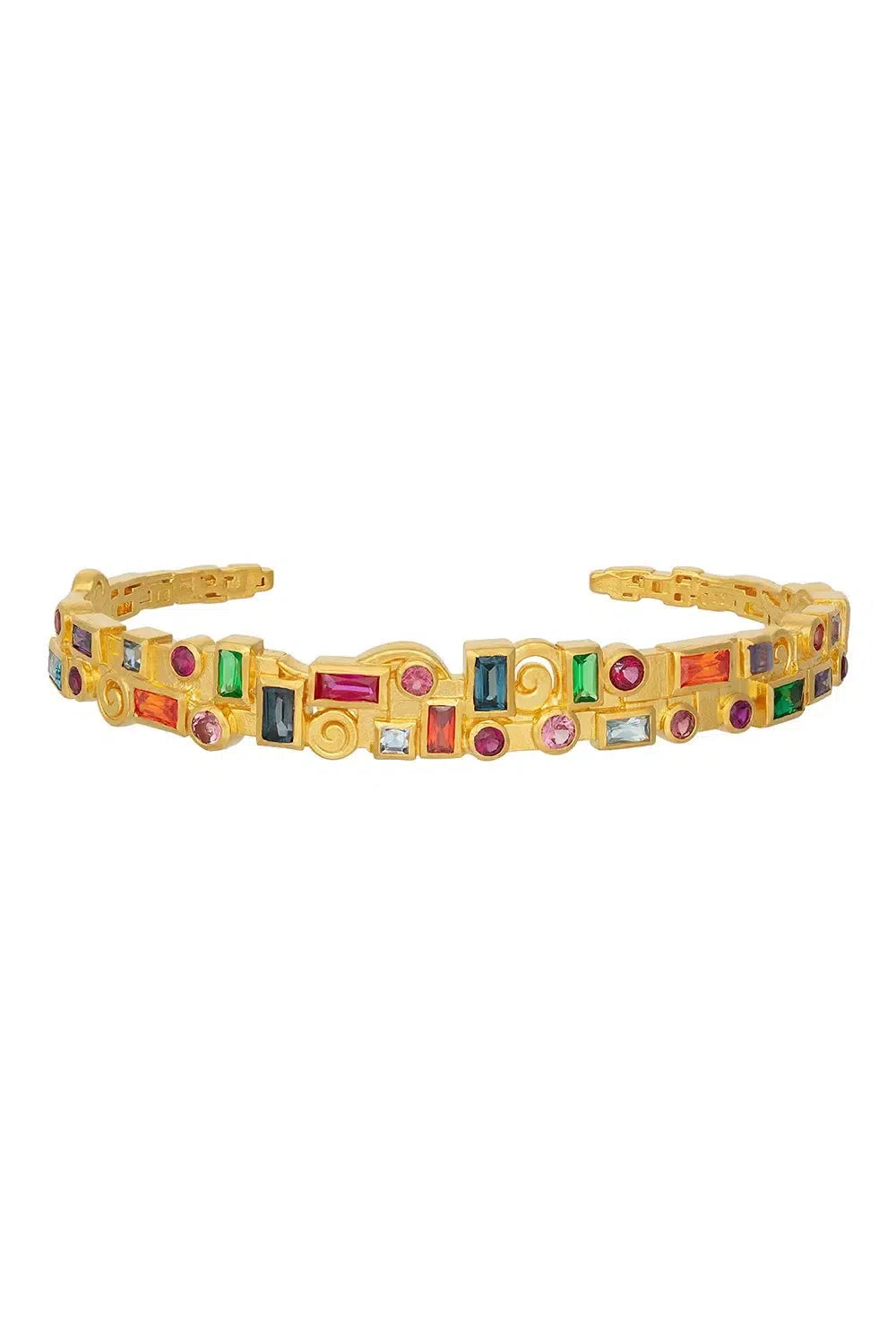 GURHAN-Mixed Stone Cuff Bracelet-YELLOW GOLD
