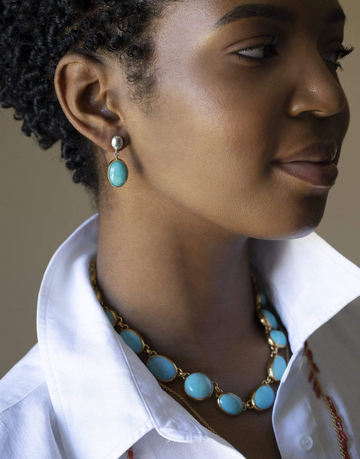 GURHAN-Amazonite Galapagos Sterling Silver Drop Earrings-SILVER