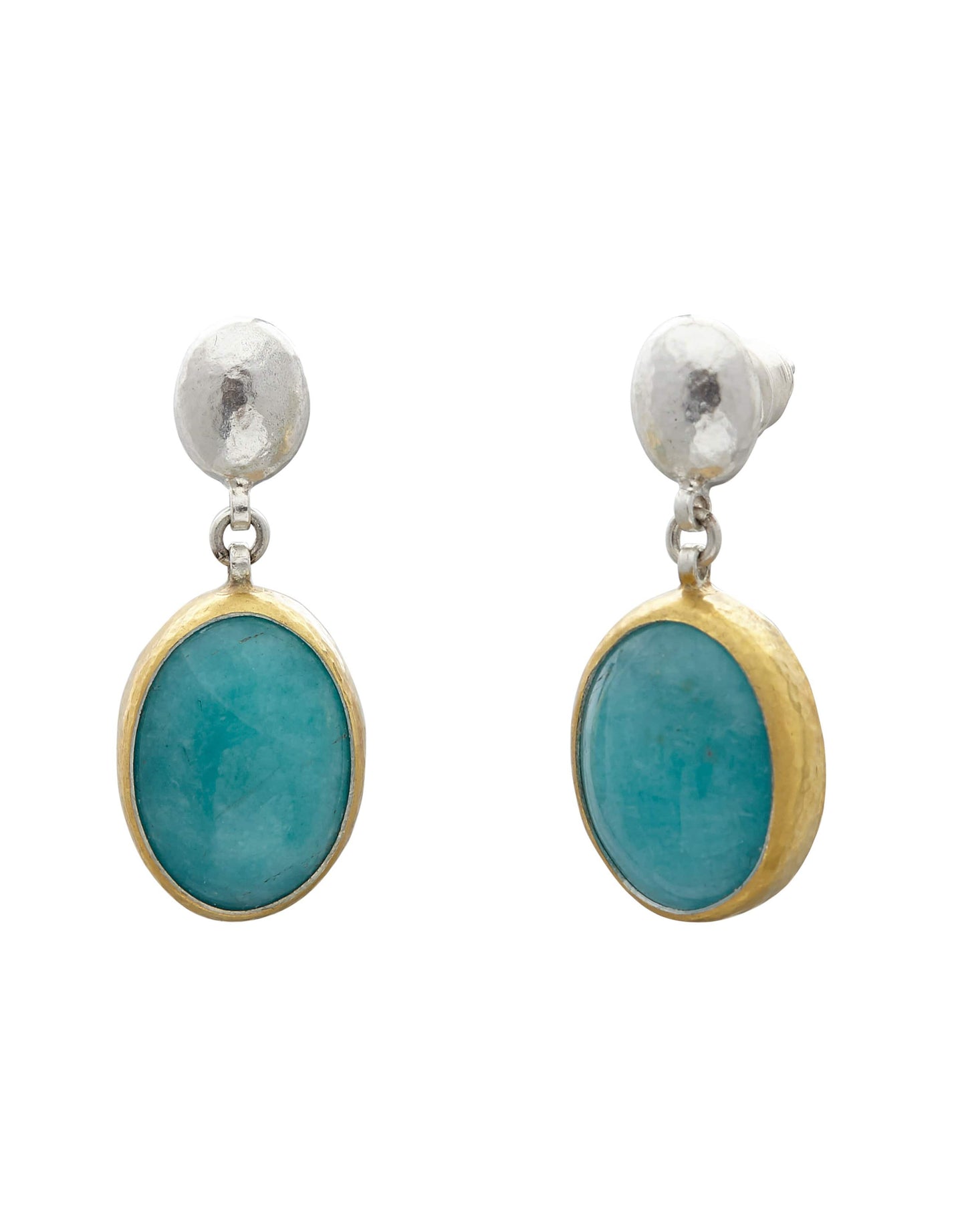 GURHAN-Amazonite Galapagos Sterling Silver Drop Earrings-SILVER