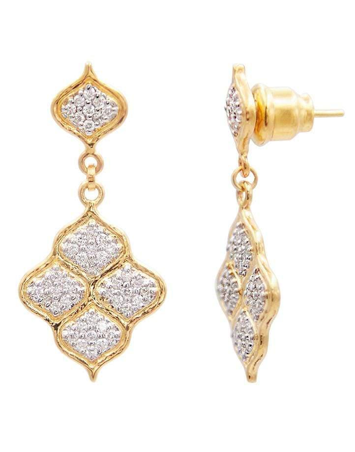 GURHAN-Diamond Pave Trellis Earrings-YELLOW GOLD