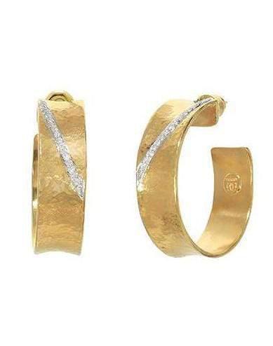 GURHAN-Diamond Stripe Huggies-YELLOW GOLD