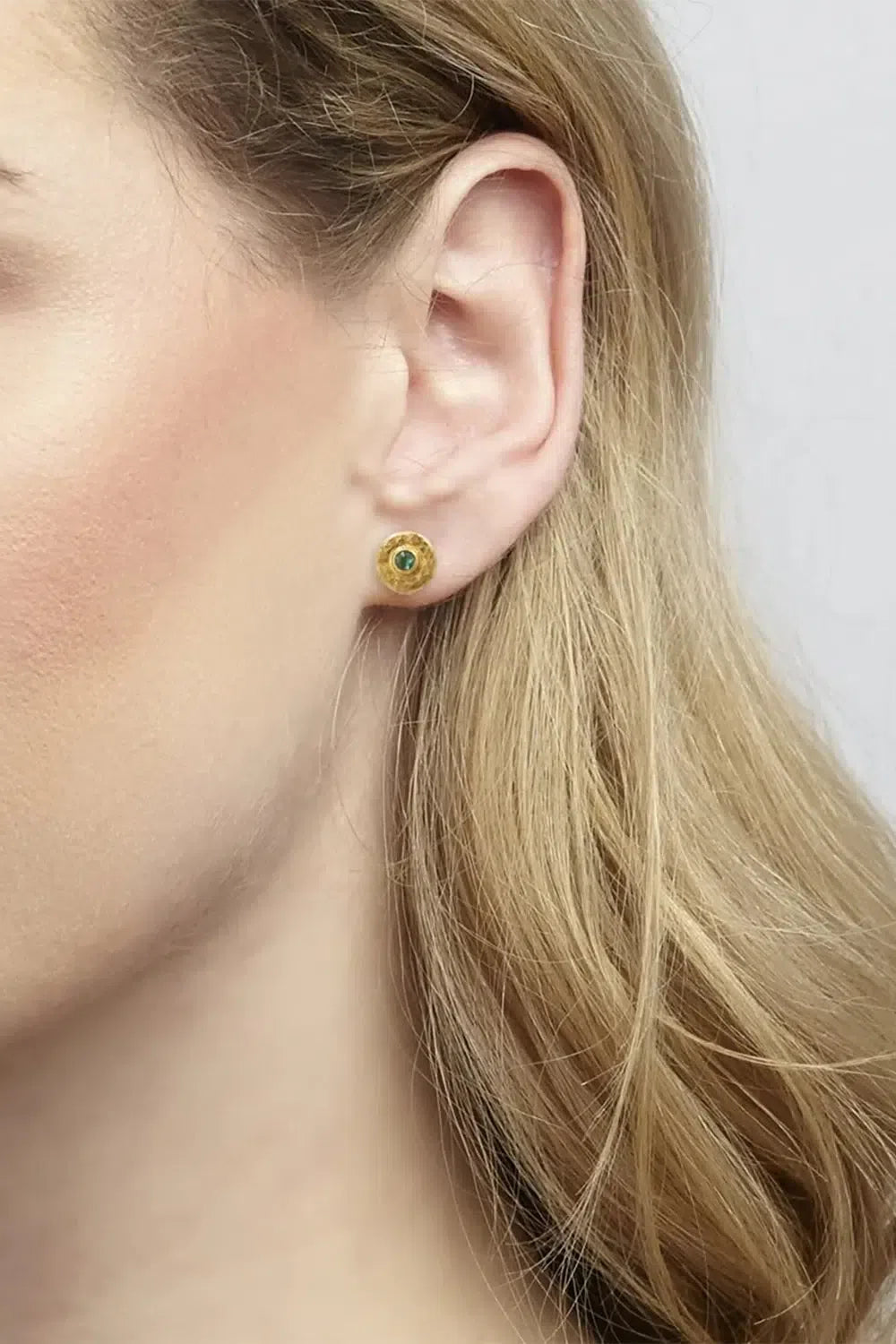 GURHAN-Emerald Stud Earrings-YELLOW GOLD