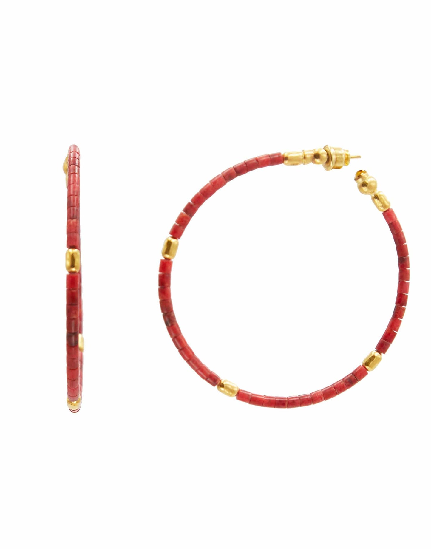 GURHAN-Jet Set Coral Spring Hoops-YELLOW GOLD