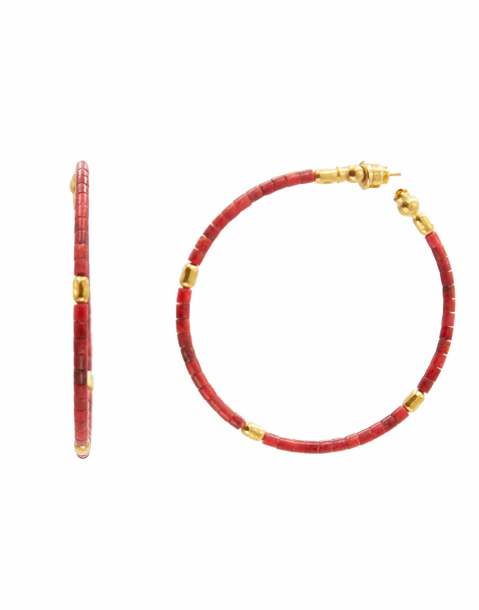 GURHAN-Jet Set Coral Spring Hoops-YELLOW GOLD