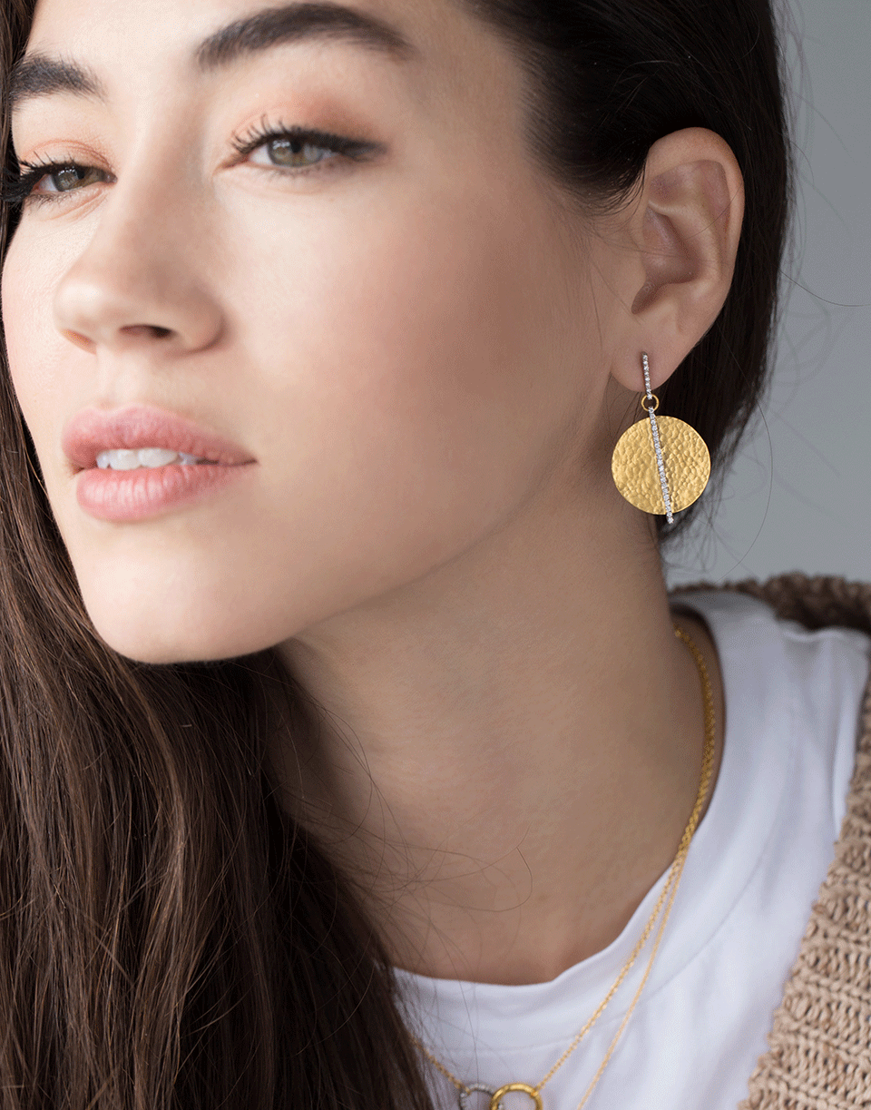 GURHAN-Lush Diamond Circle Drop Earrings-YELLOW GOLD
