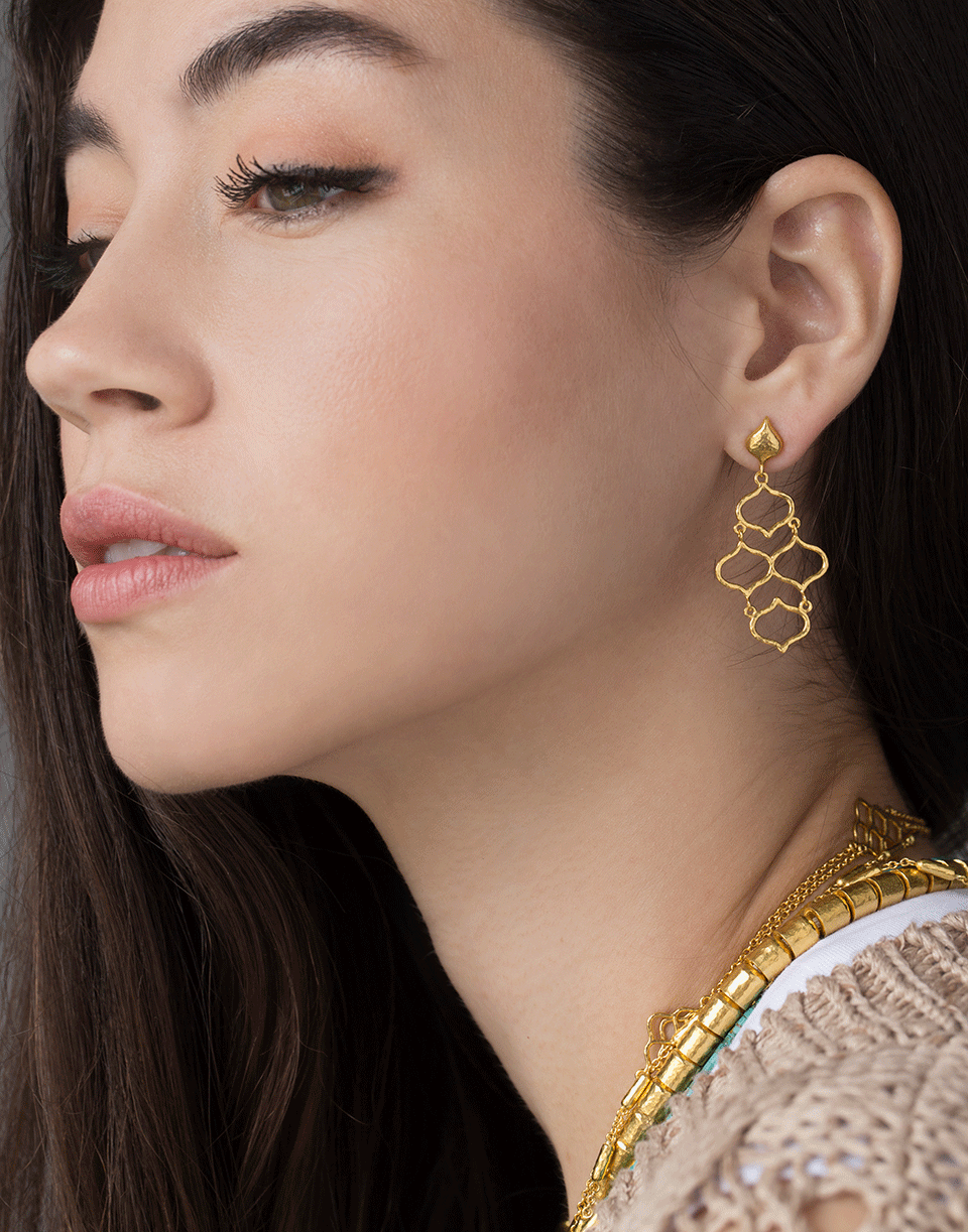 GURHAN-Small Trellis Chandelier Earrings-YELLOW GOLD