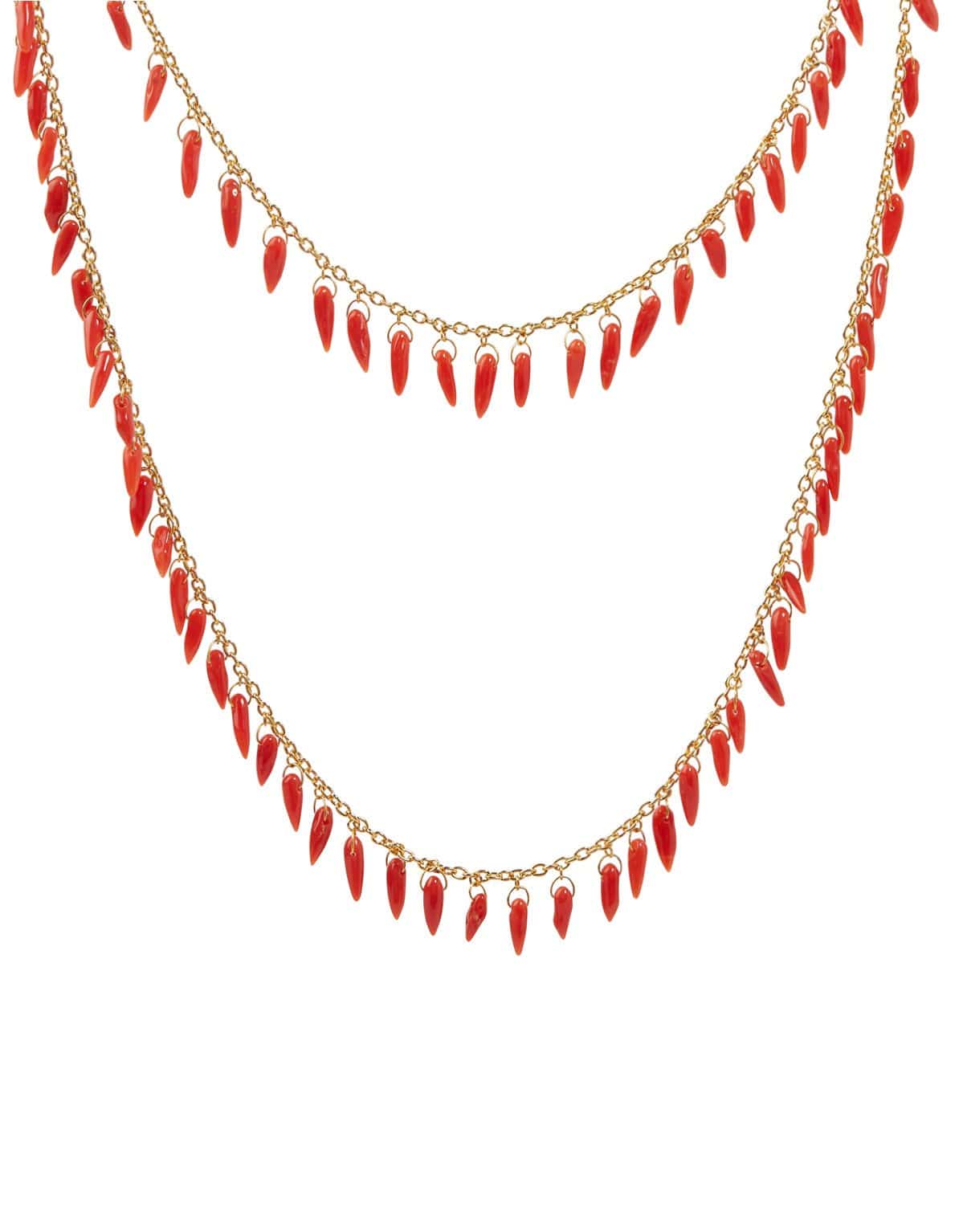 GURHAN-Dew Hue Gold and Coral Necklace-YELLOW GOLD