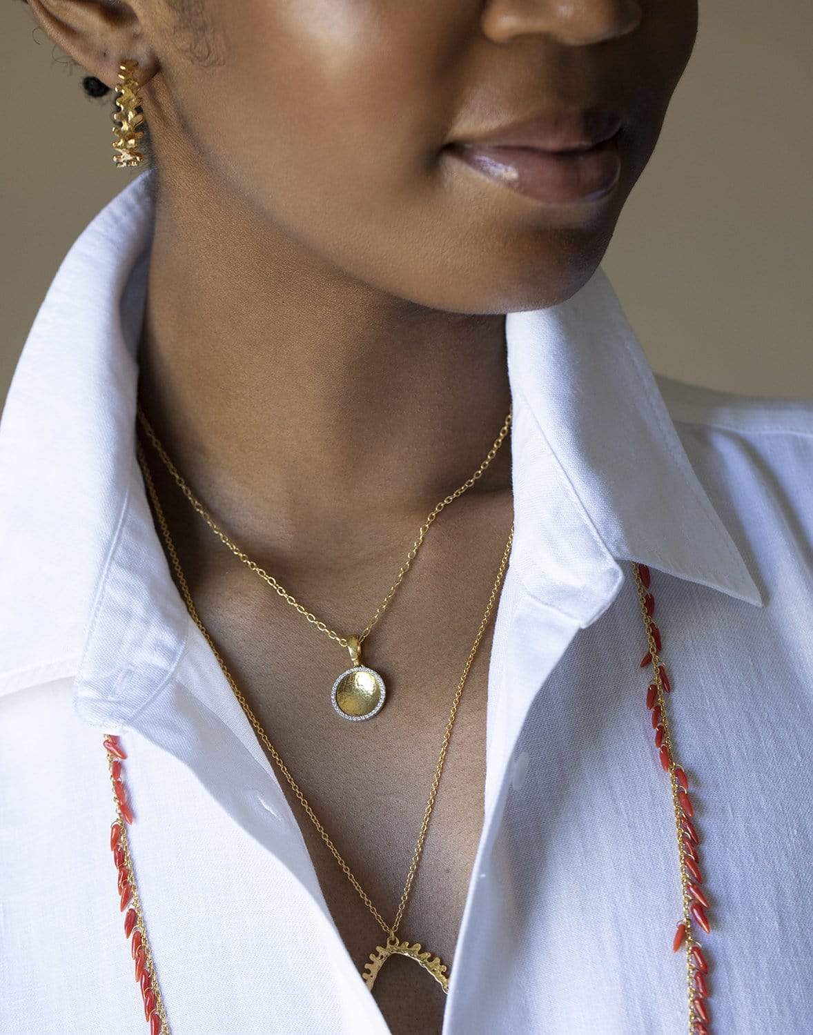 GURHAN-Diamond and Gold Pendant Necklace-YELLOW GOLD