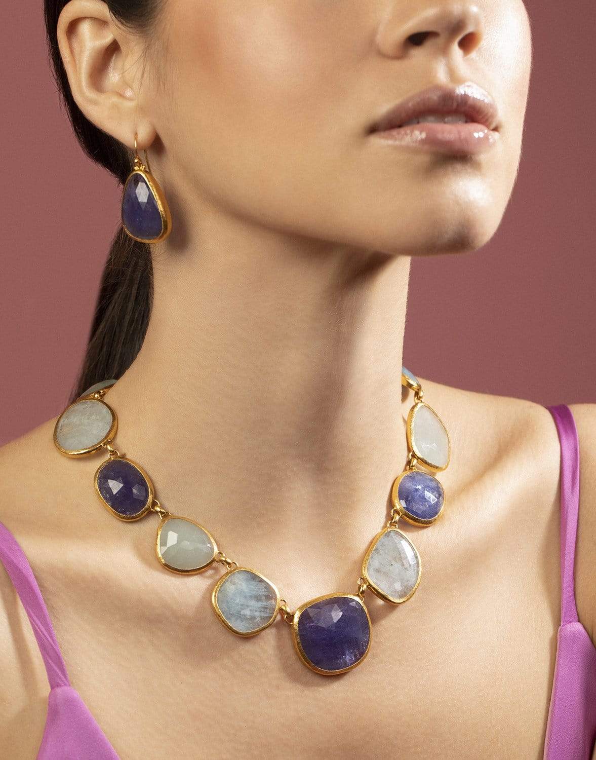 GURHAN-Elements Aquamarine Necklace-YELLOW GOLD
