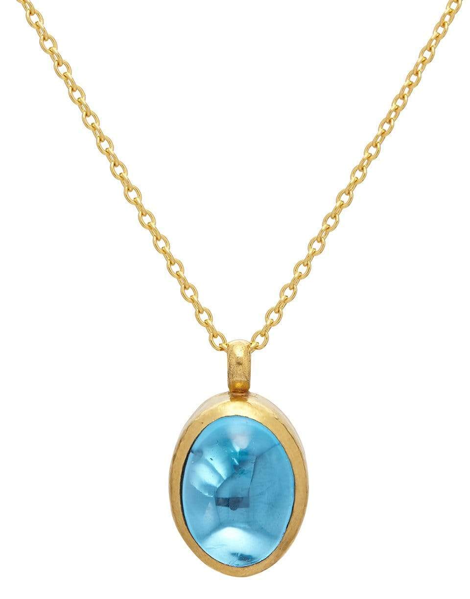 GURHAN-Rune Blue Topaz Necklace-YELLOW GOLD