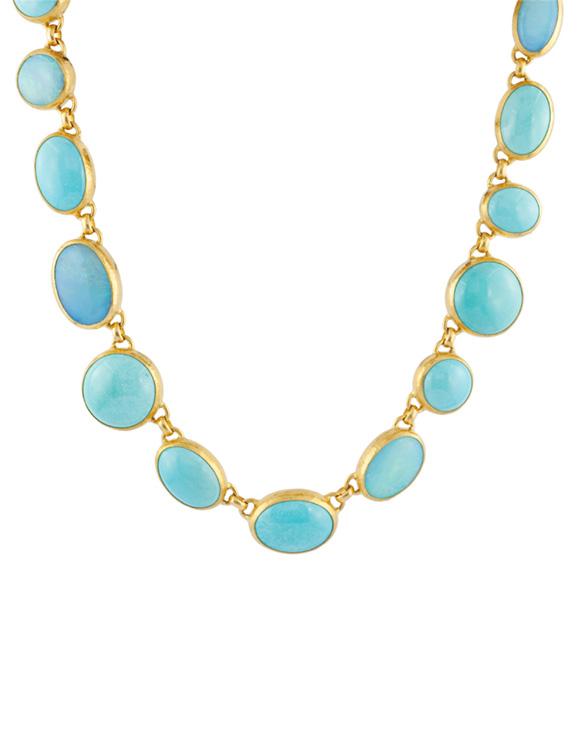 GURHAN-Turquoise and Opal Necklace-YELLOW GOLD