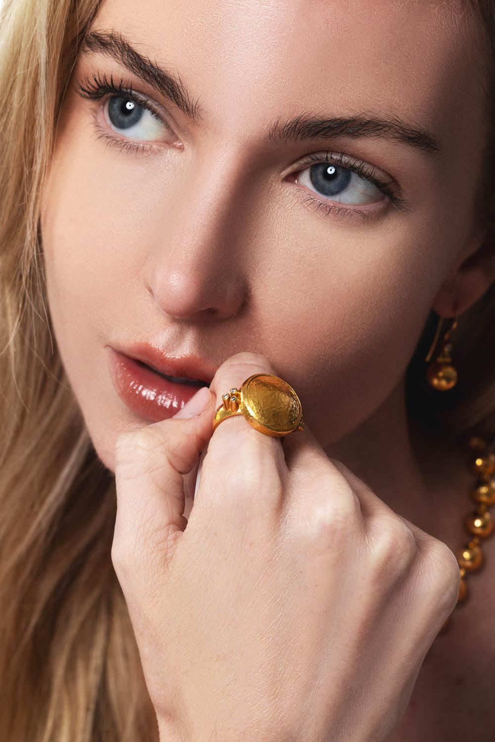 GURHAN-Dome Diamond Cocktail Ring-YELLOW GOLD