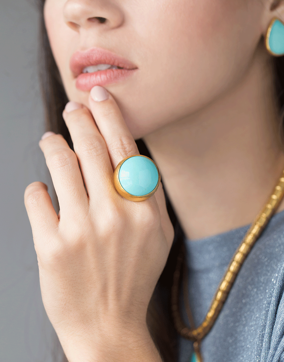 GURHAN-Rune Turquoise Ring-YELLOW GOLD