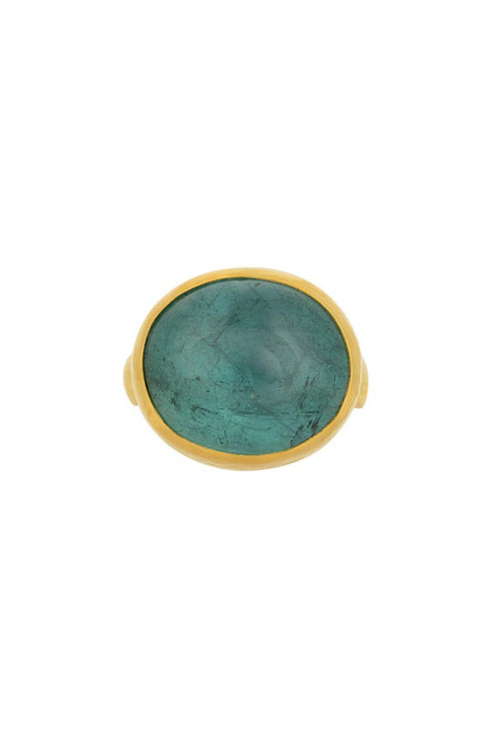 Green Tourmaline Rune Ring