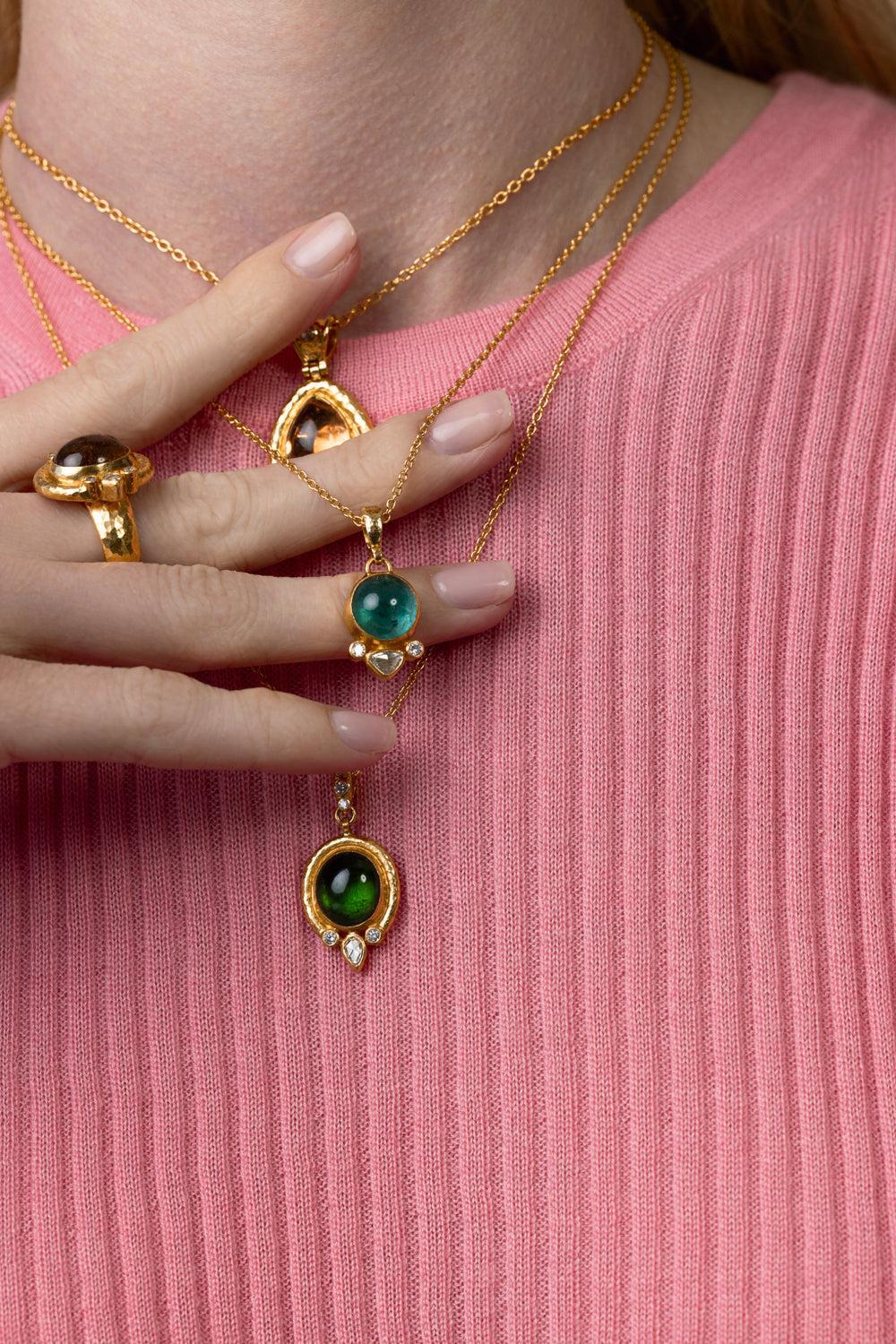 Peach Tourmaline Muse Ring-YELLOW GOLD-7-JEWELRYFINE JEWELRING-GURHAN