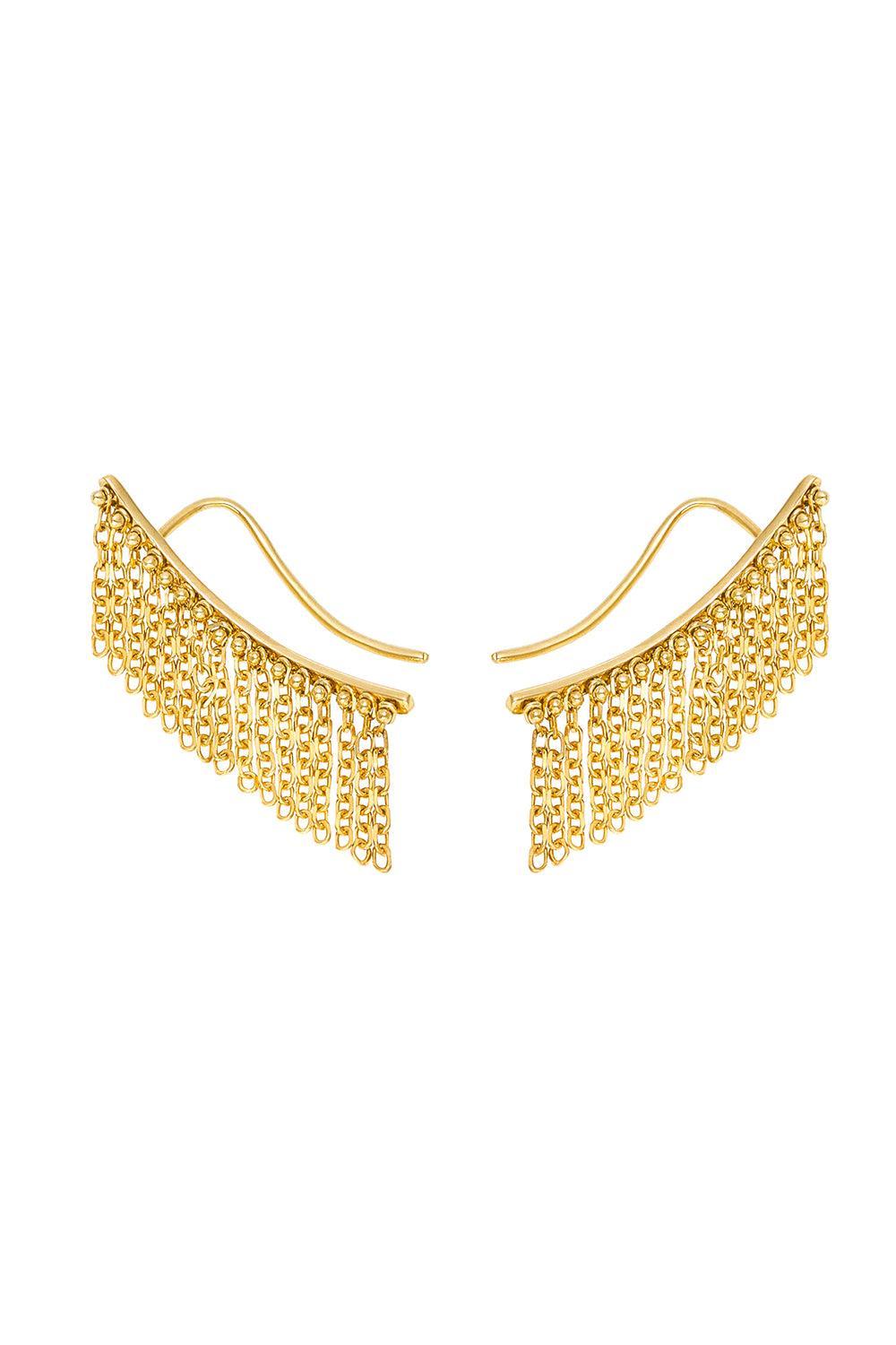  Short Chainfall Earrings-YELLOW GOLD-JEWELRYFINE JEWELEARRING-GUZEMA FINE JEWELRY 