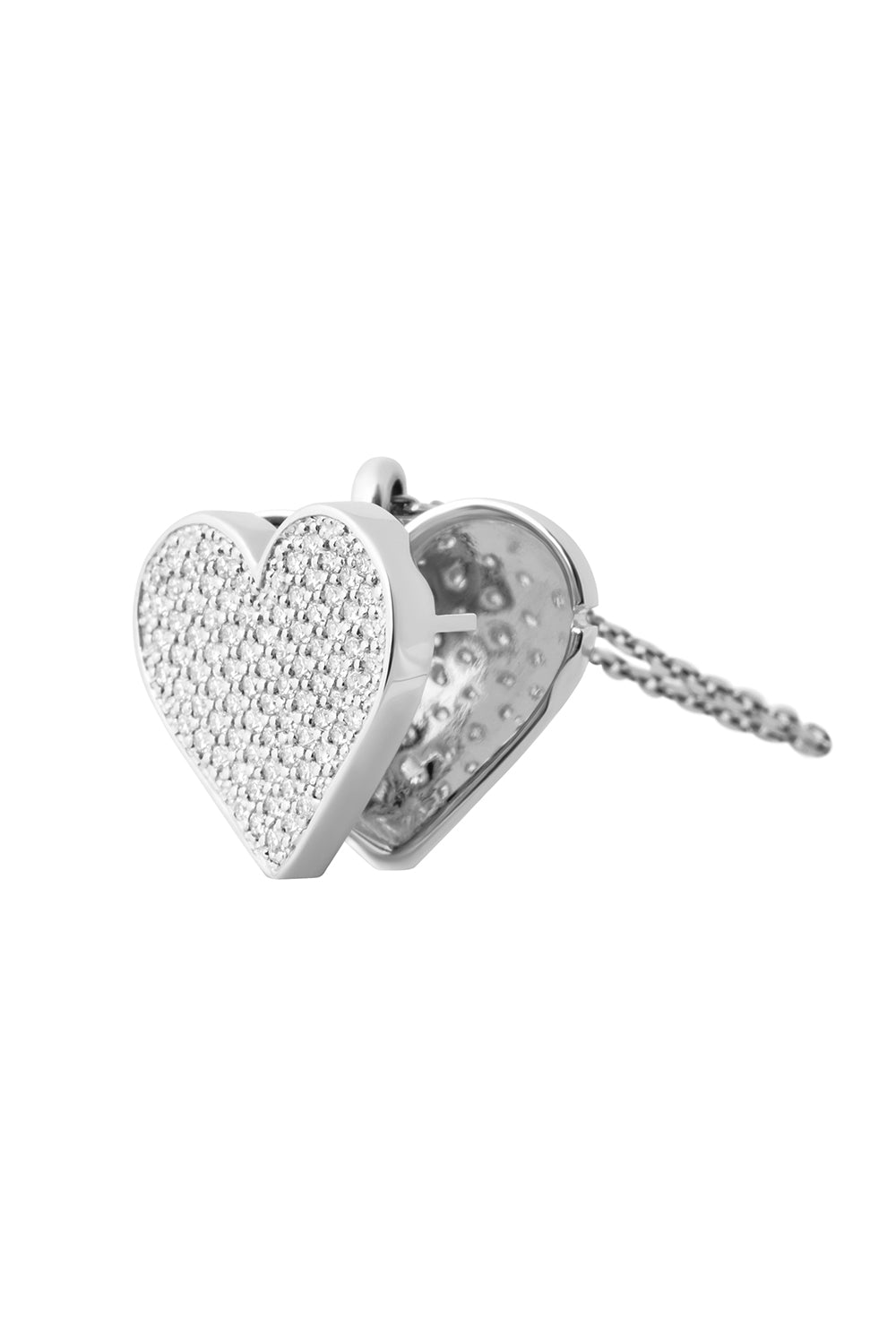  Diamond Heart Locket Necklace-WHITE GOLD-54CM-JEWELRYFINE JEWELNECKLACE O-GUZEMA FINE JEWELRY 