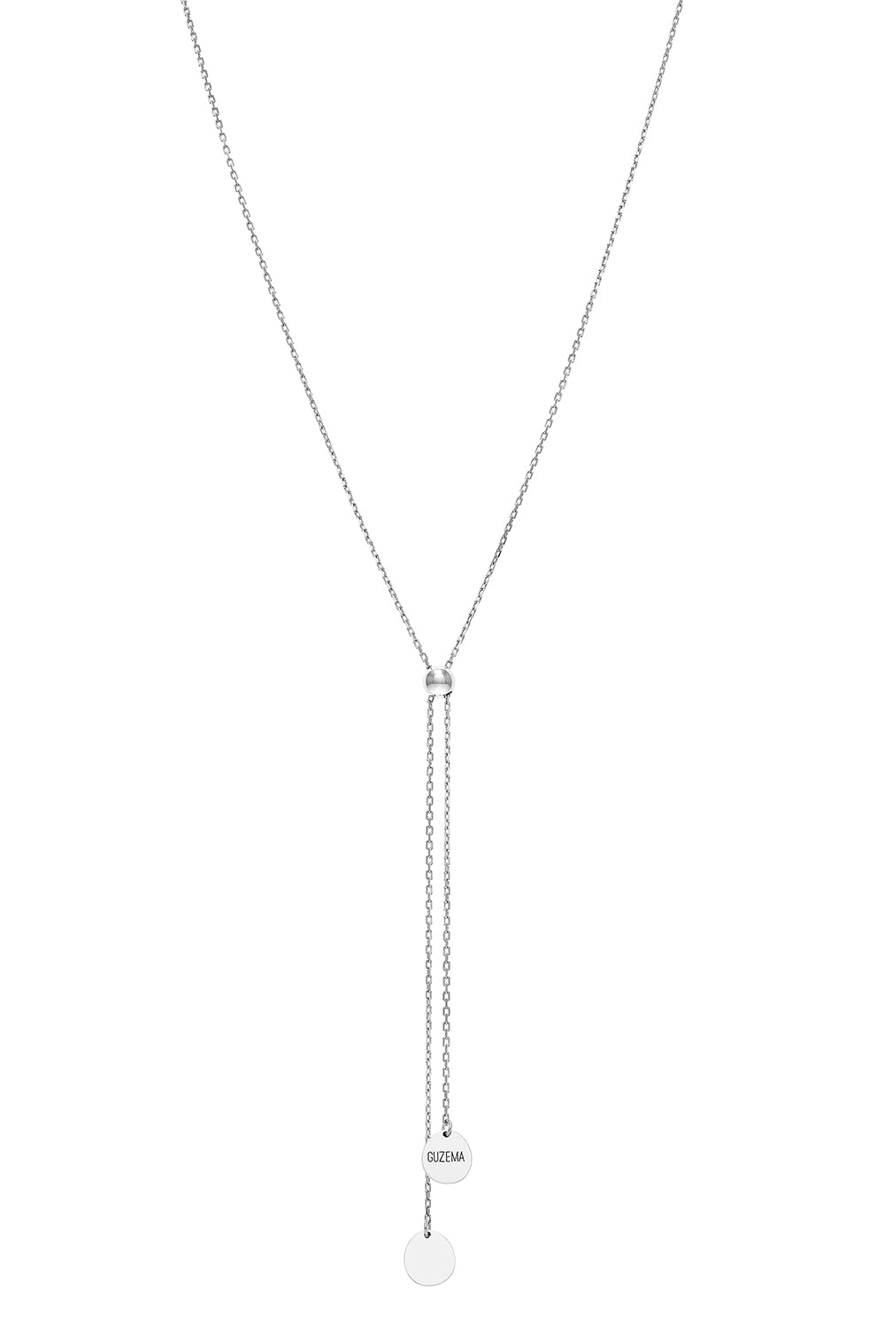 Flat Tie Necklace-WHITE GOLD-62CM-JEWELRYFINE JEWELNECKLACE O-GUZEMA FINE JEWELRY