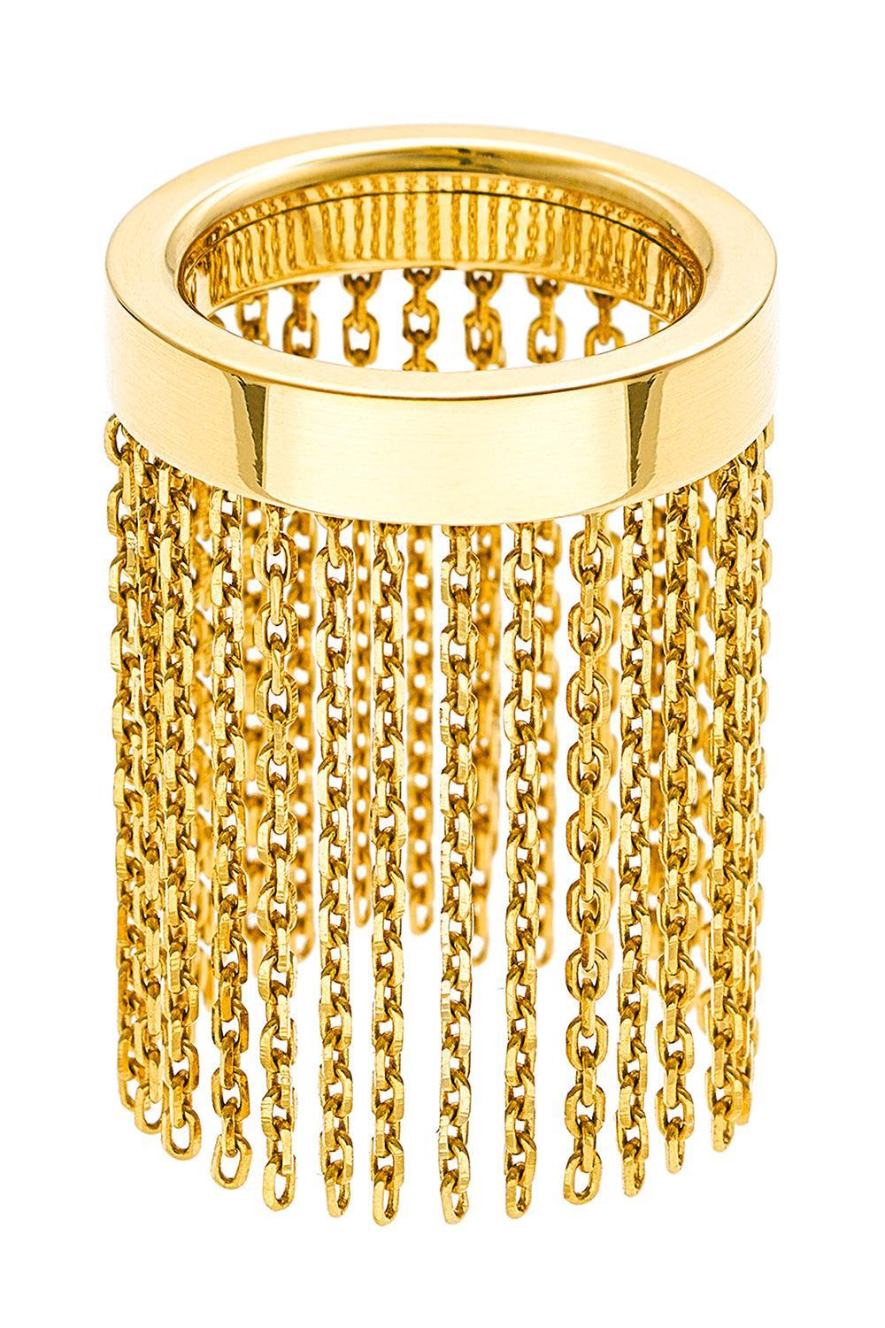  Short Chainfall Ring-YELLOW GOLD-7.25-JEWELRYFINE JEWELRING-GUZEMA FINE JEWELRY 