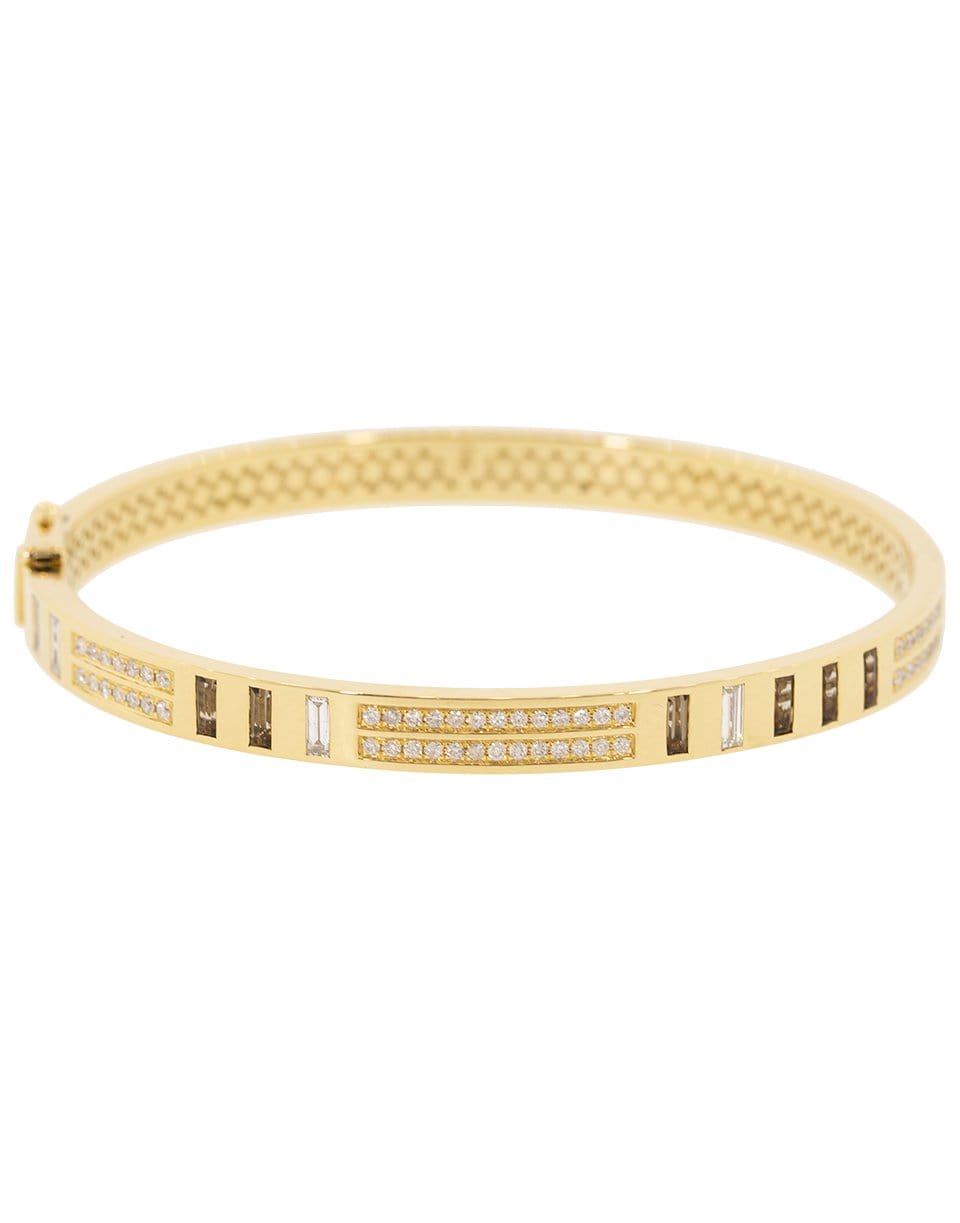 HARWELL GODFREY-Baguette Topaz and Diamond Bangle-YELLOW GOLD