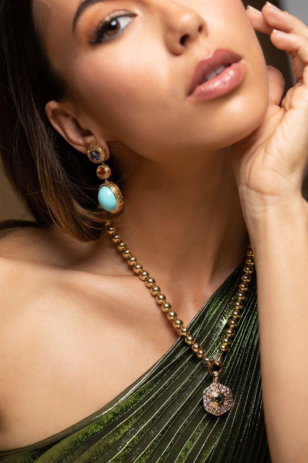 HARWELL GODFREY-Extra Large Ball Foundation Necklace-YELLOW GOLD