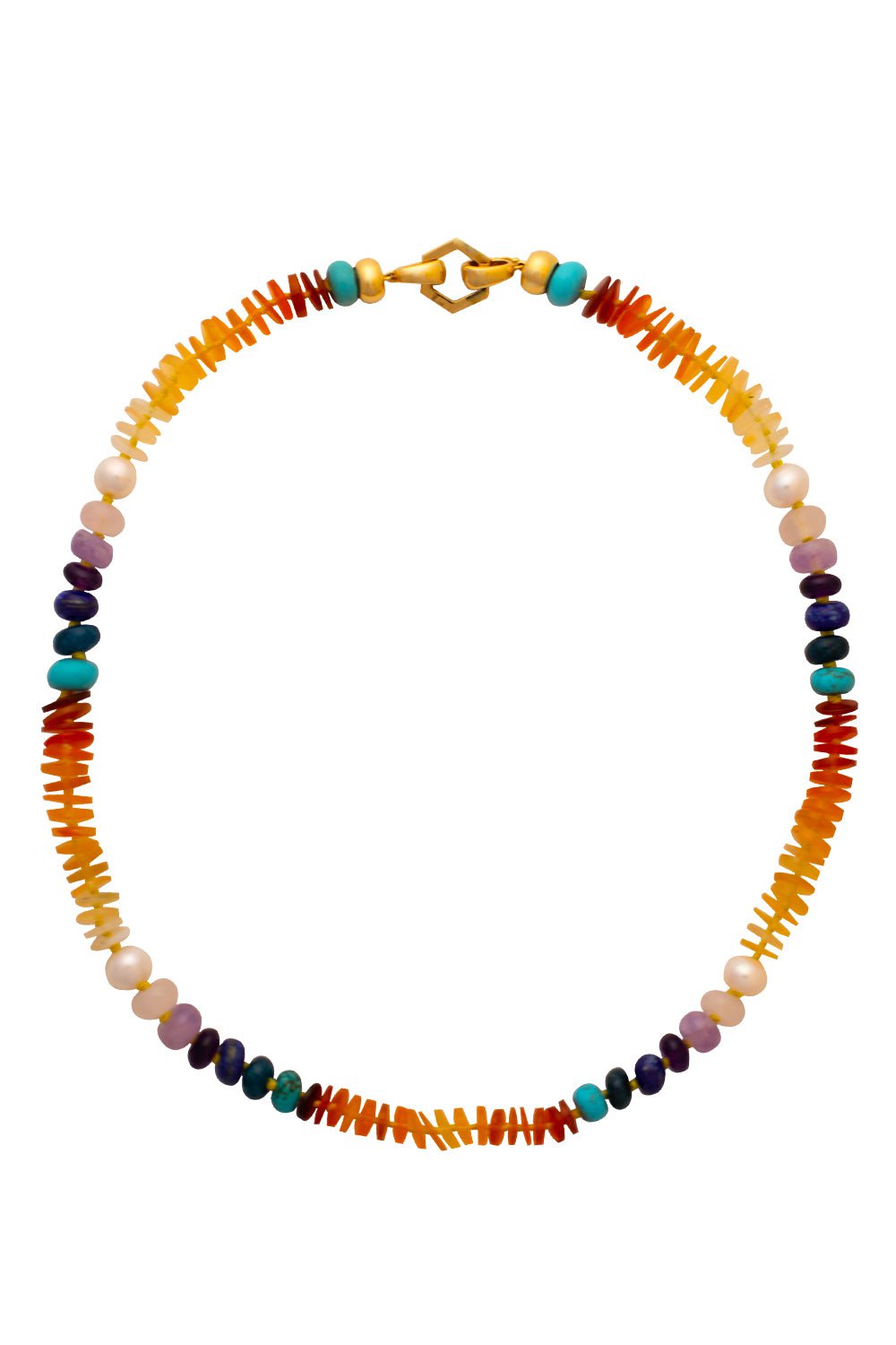 HARWELL GODFREY-Fire Opal Multi Foundation Necklace-YELLOW GOLD