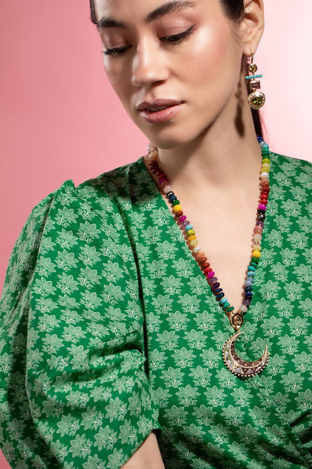 HARWELL GODFREY-Rainbow Bead Foundation Necklace-YELLOW GOLD