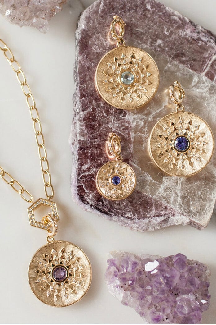 HARWELL GODFREY-Amethyst Major Sun Sign Medallion-YELLOW GOLD