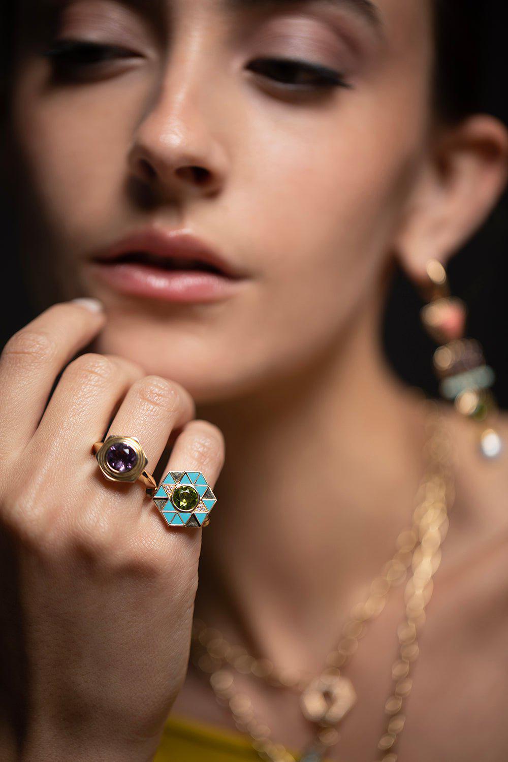 HARWELL GODFREY-Evil Eye Ring-YELLOW GOLD