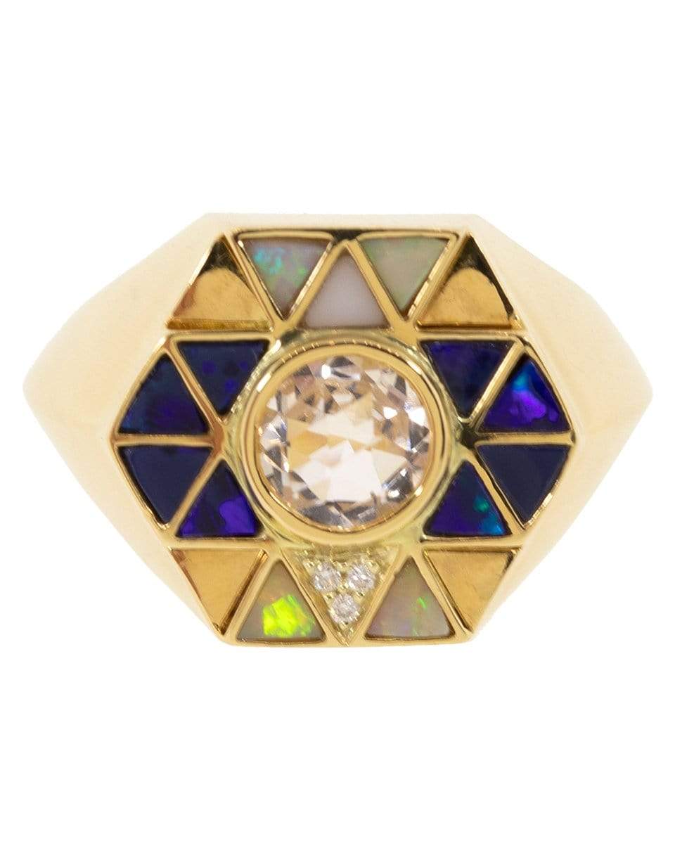 HARWELL GODFREY-Opal and Rock Crystal Inlay Ring-YELLOW GOLD