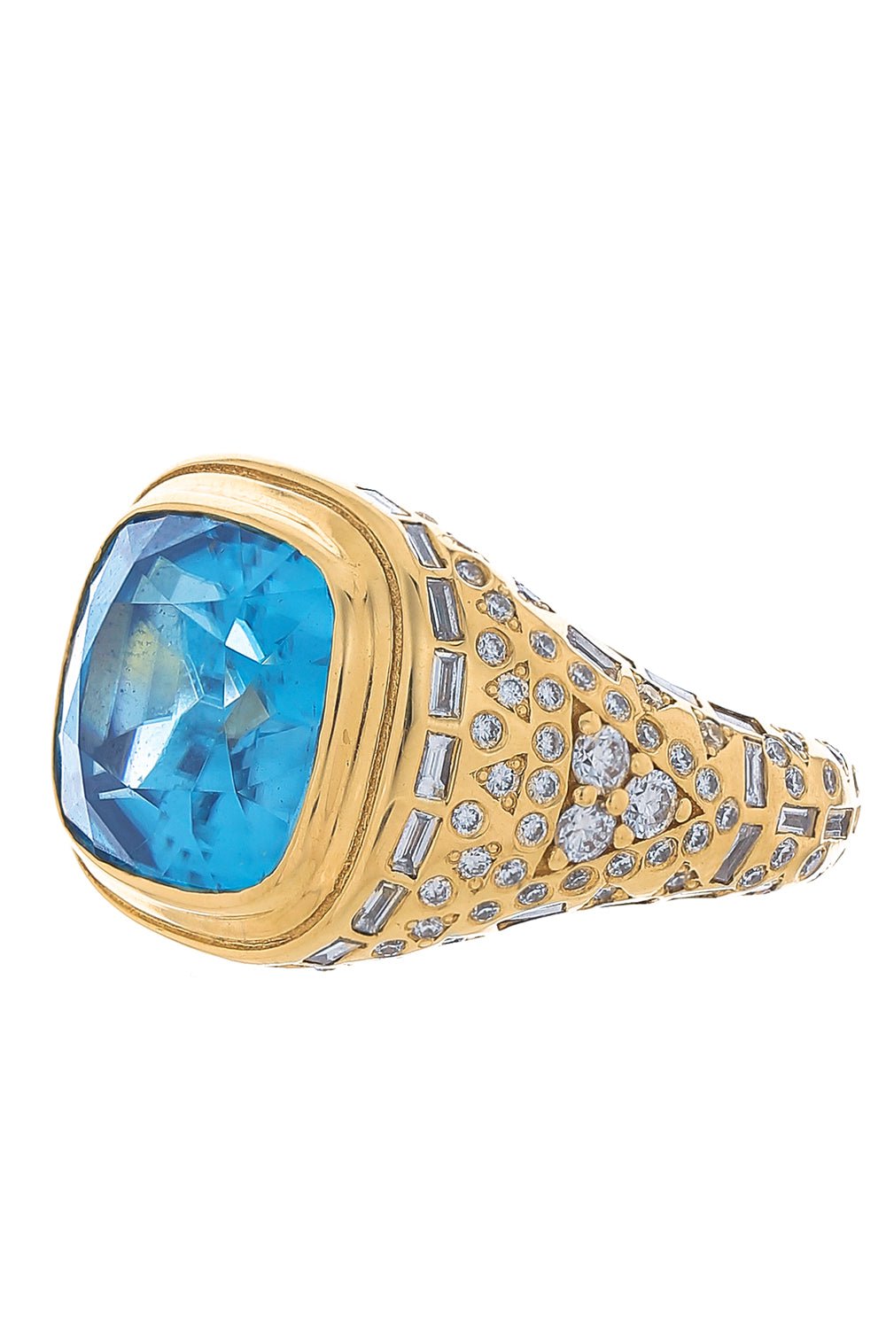 HARWELL GODFREY-Blue Zircon Stardust Ring-YELLOW GOLD