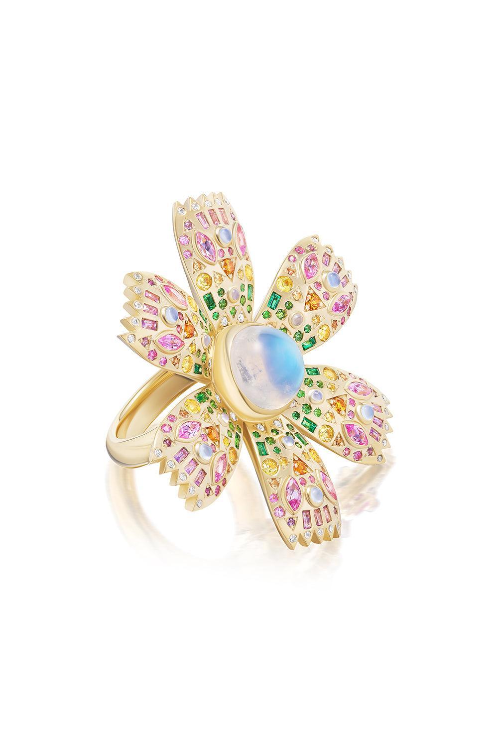 Moonstone Poppy Ring-YELLOW GOLD-7-JEWELRYFINE JEWELRING-HARWELL GODFREY