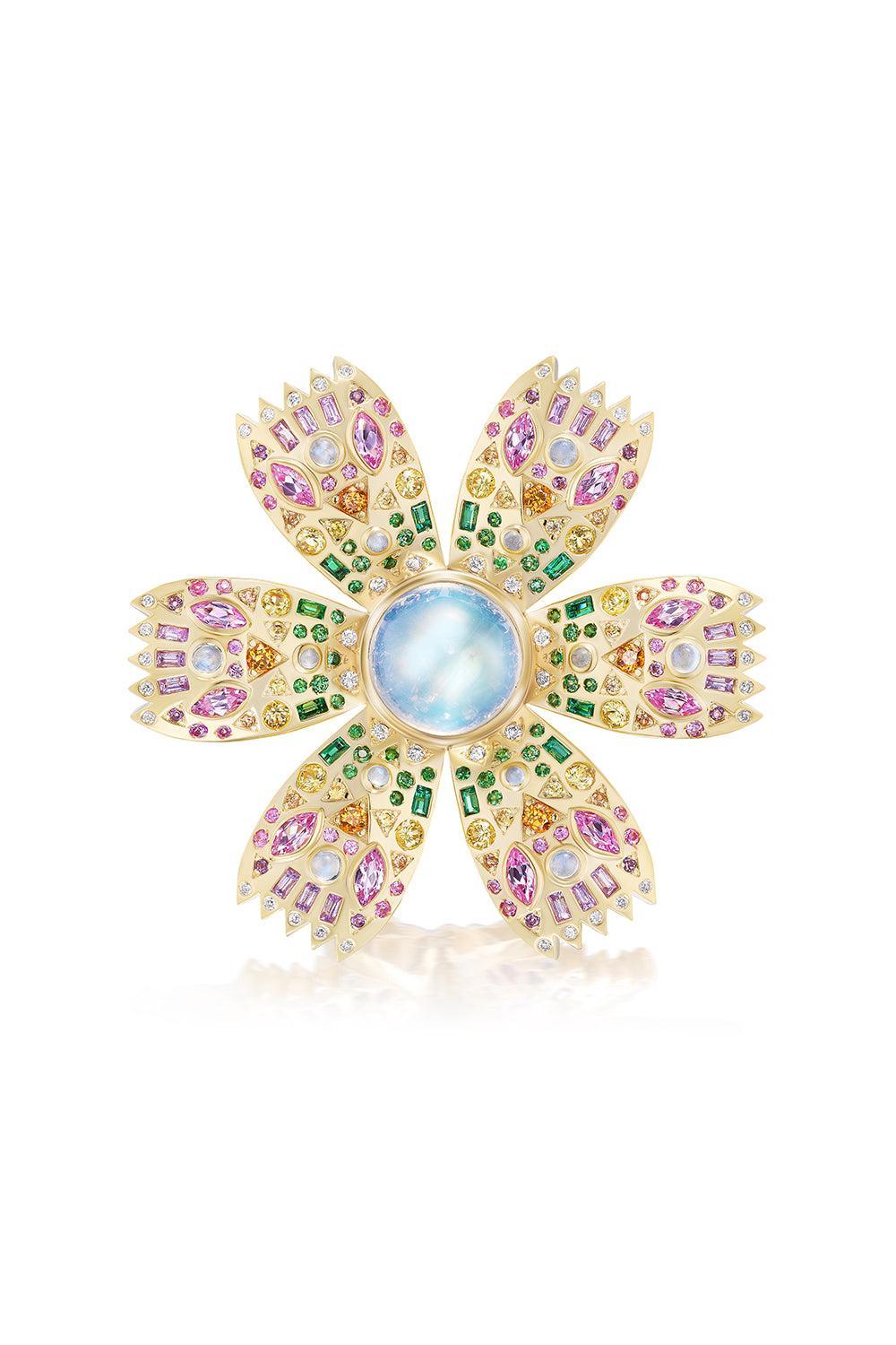 Moonstone Poppy Ring-YELLOW GOLD-7-JEWELRYFINE JEWELRING-HARWELL GODFREY