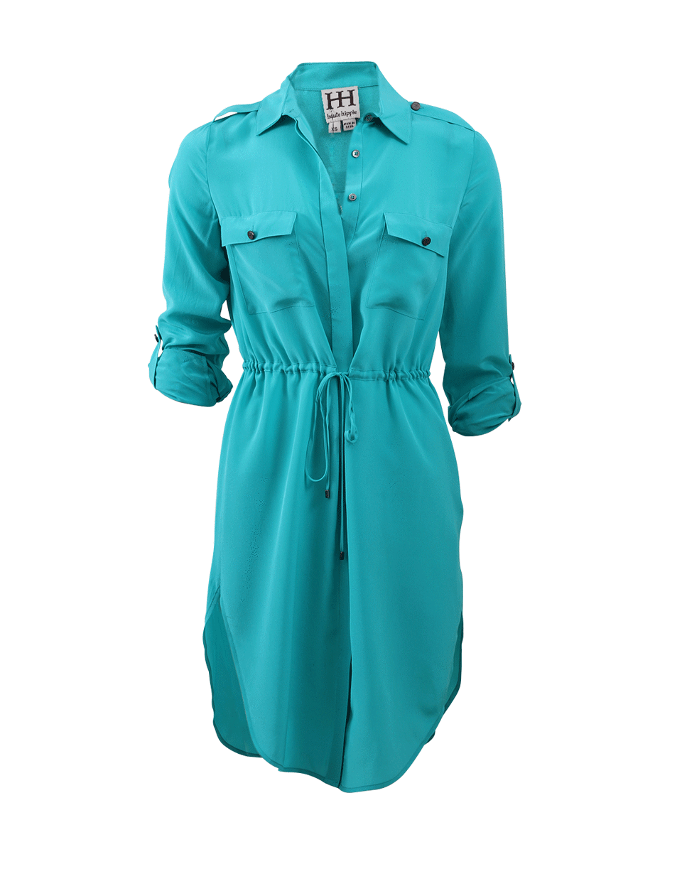HAUTE HIPPIE-Shirt Dress With Drawstring Waist-