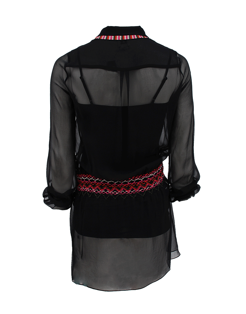 HAUTE HIPPIE-Lace Up Threadwork Dress-