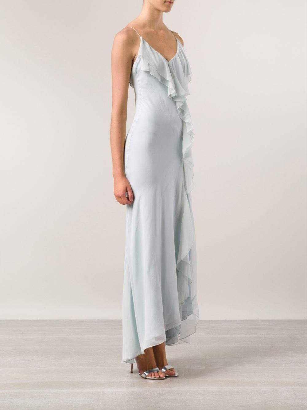 HAUTE HIPPIE-Gown With Cascading Ruffle-