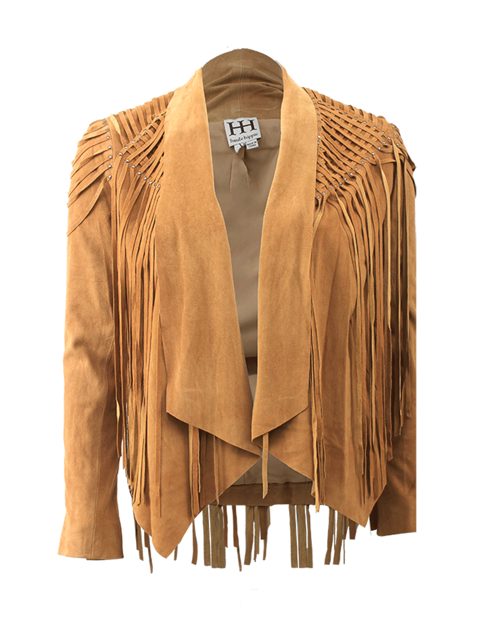 HAUTE HIPPIE-Drape Front Suede Blazer-