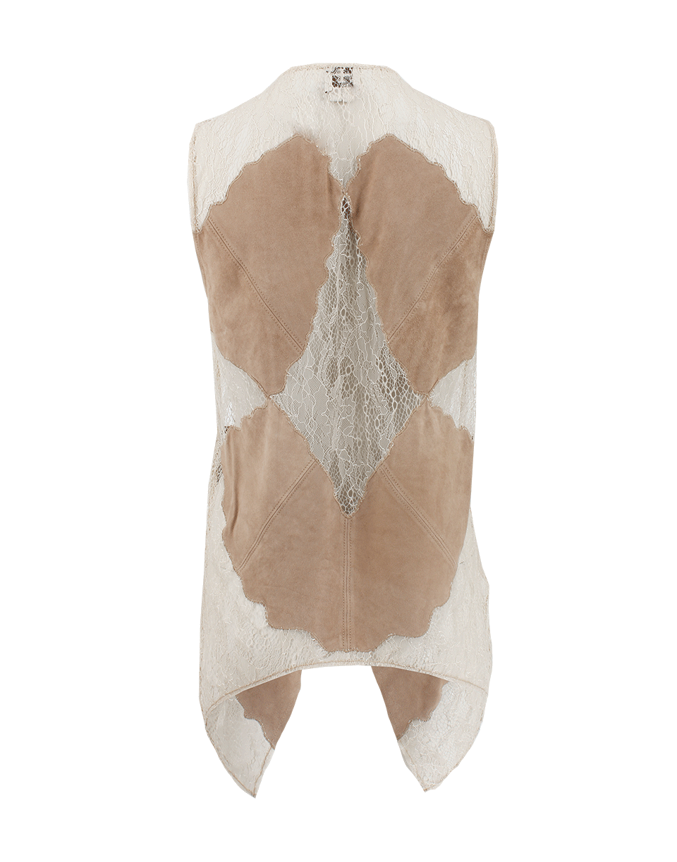 HAUTE HIPPIE-Lace And Suede Vest-