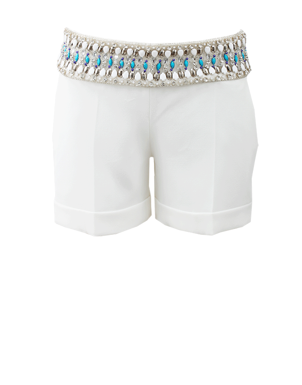 HAUTE HIPPIE-Embellished Waistband Short-