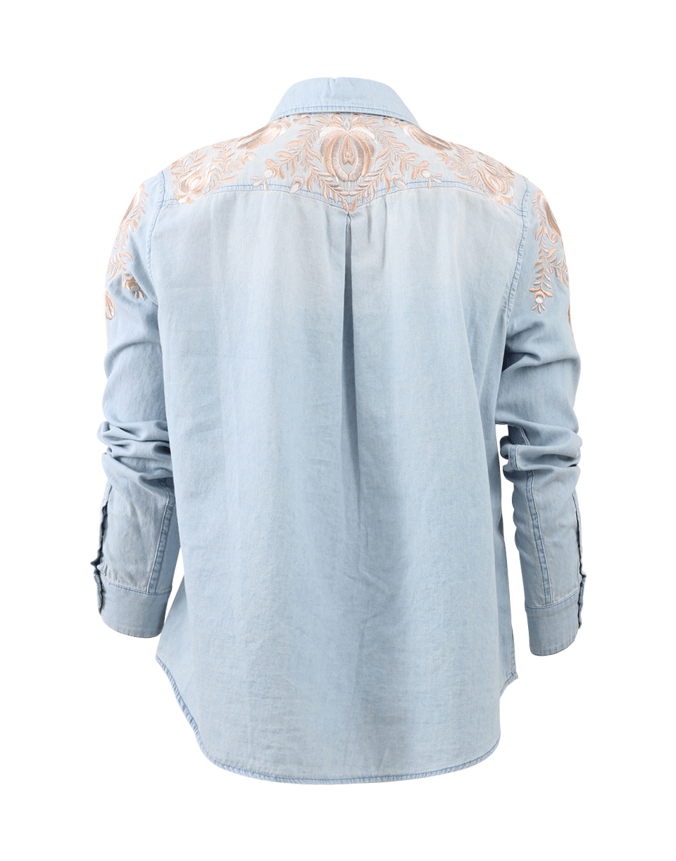 HAUTE HIPPIE-Chambray Blouse-