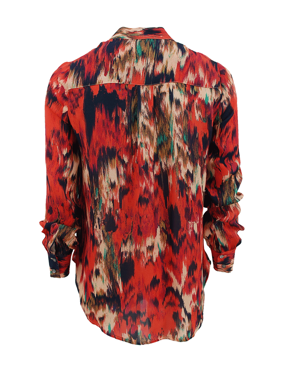 HAUTE HIPPIE-Ikat Print Henley Blouse-