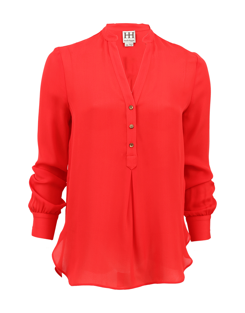 HAUTE HIPPIE-Henley Blouse-
