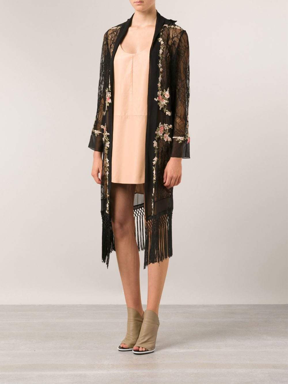 HAUTE HIPPIE-Lace And Chiffon Cloak-