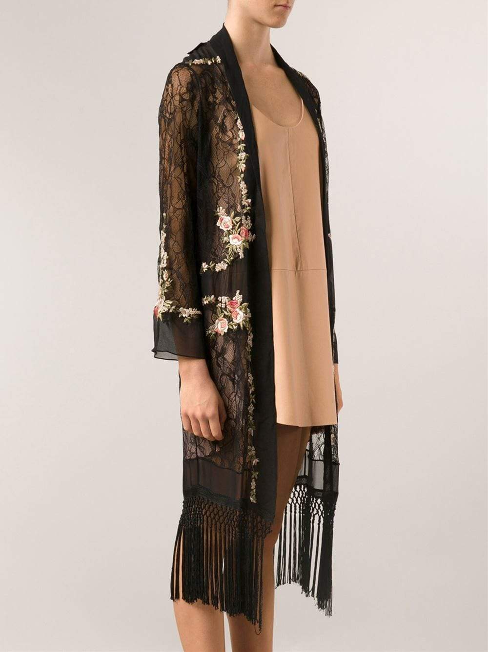 HAUTE HIPPIE-Lace And Chiffon Cloak-