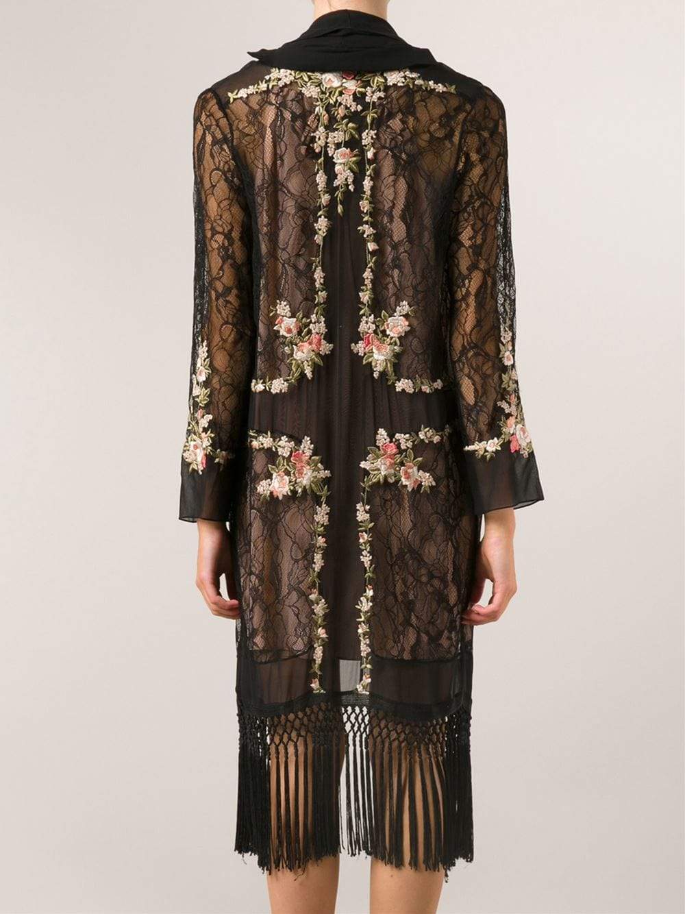 HAUTE HIPPIE-Lace And Chiffon Cloak-