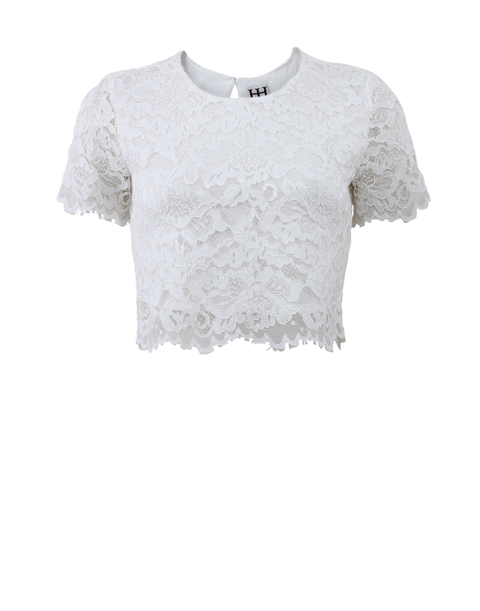 HAUTE HIPPIE-Crop Lace Top-