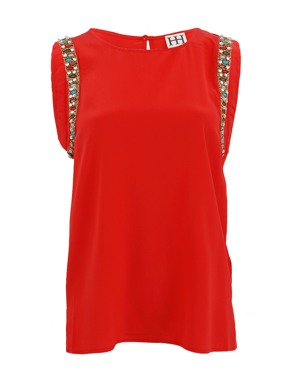 HAUTE HIPPIE-Embellished Muscle Tee-