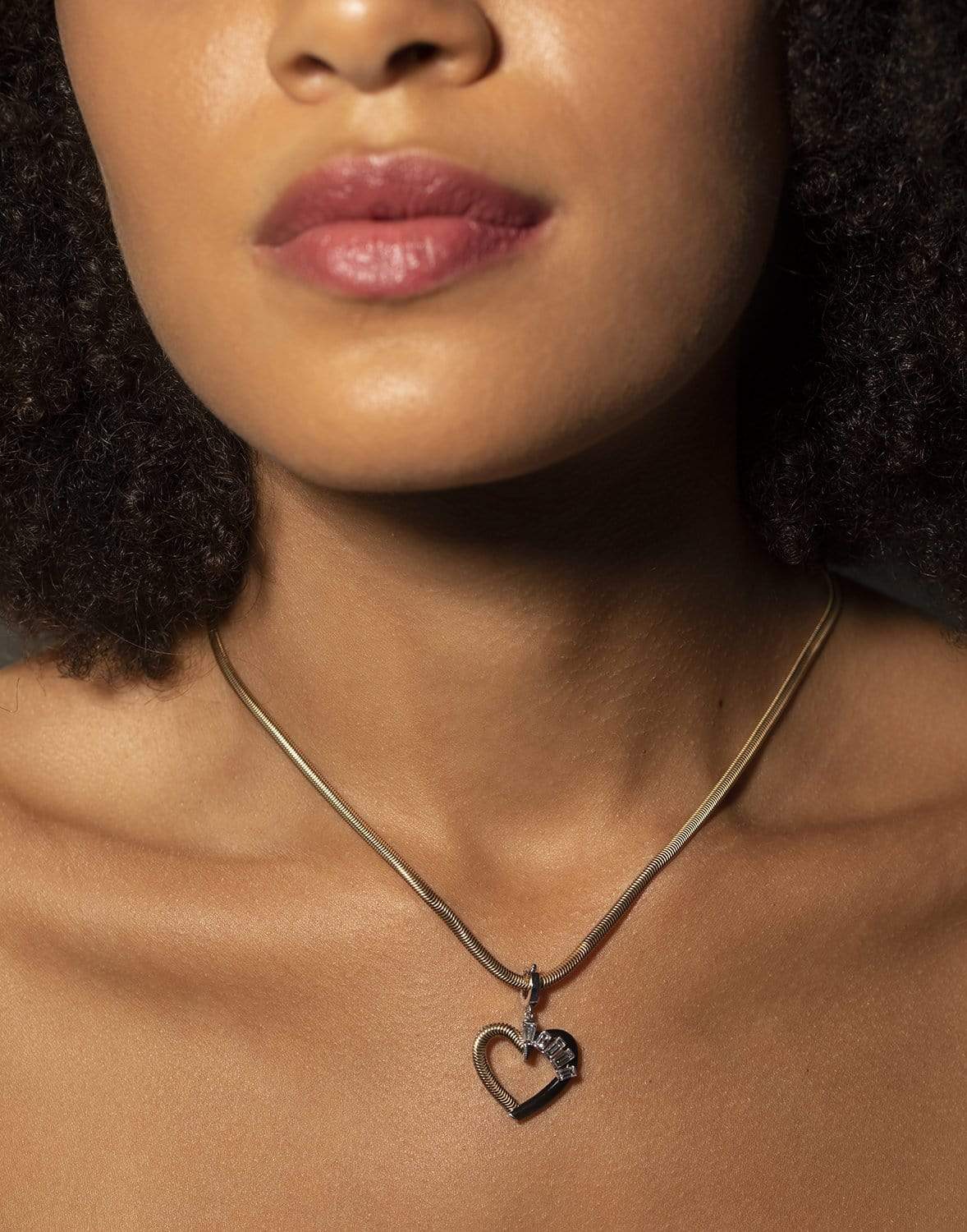 HAVE A HEART X MUSE-Feelings Heart Charm Necklace-YELLOW GOLD